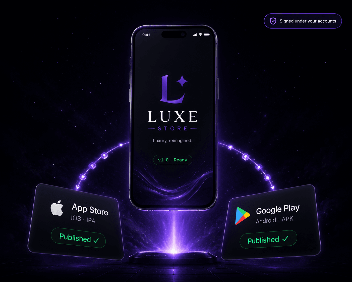 The finished app published on the App Store and Play Store
